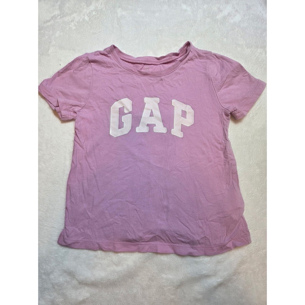 304 GAP Kids Girls 5T Pink Purple Logo T-Shirt Short Sleeve 100% Cotton 5 Years